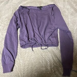 Cropped Sweatshirt with Drawstring